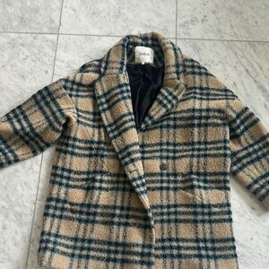 ba&sh Checkered Beige and Black Teddy Jacket